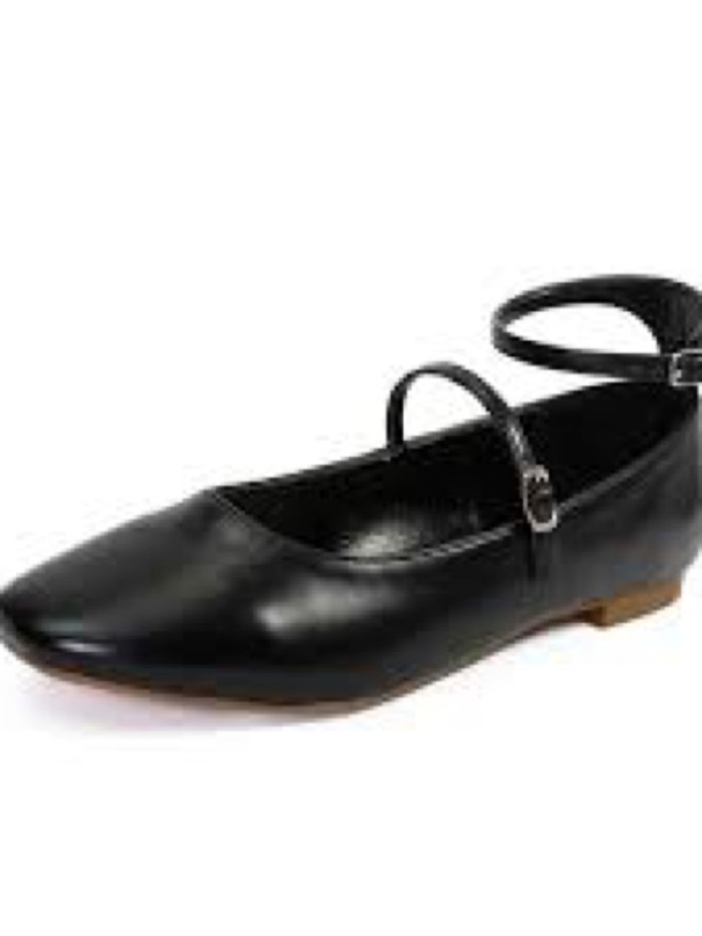 KAYLEEN By Los Angeles Black Double-Strap Ballet Flat